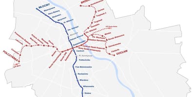 Metro kort Varsjá